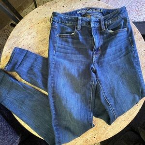 american eagle super high rise solid jeans
